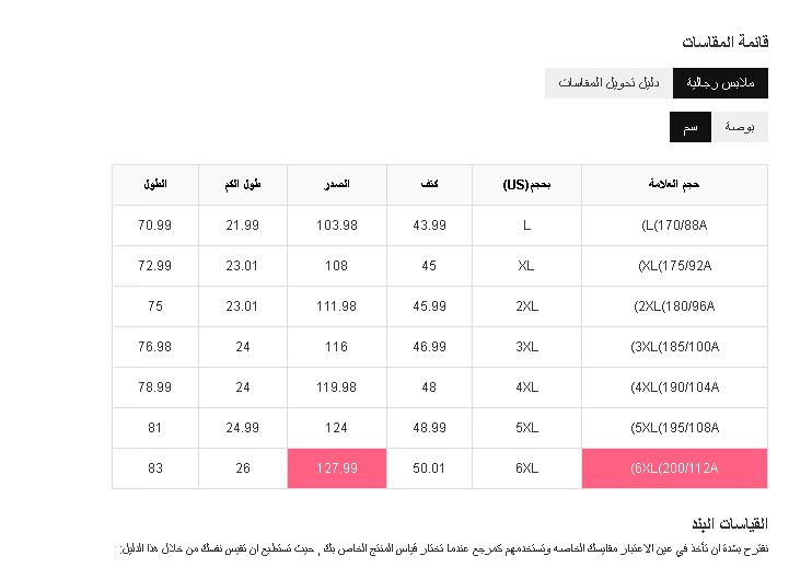 مقاسات الملابس الاطفال